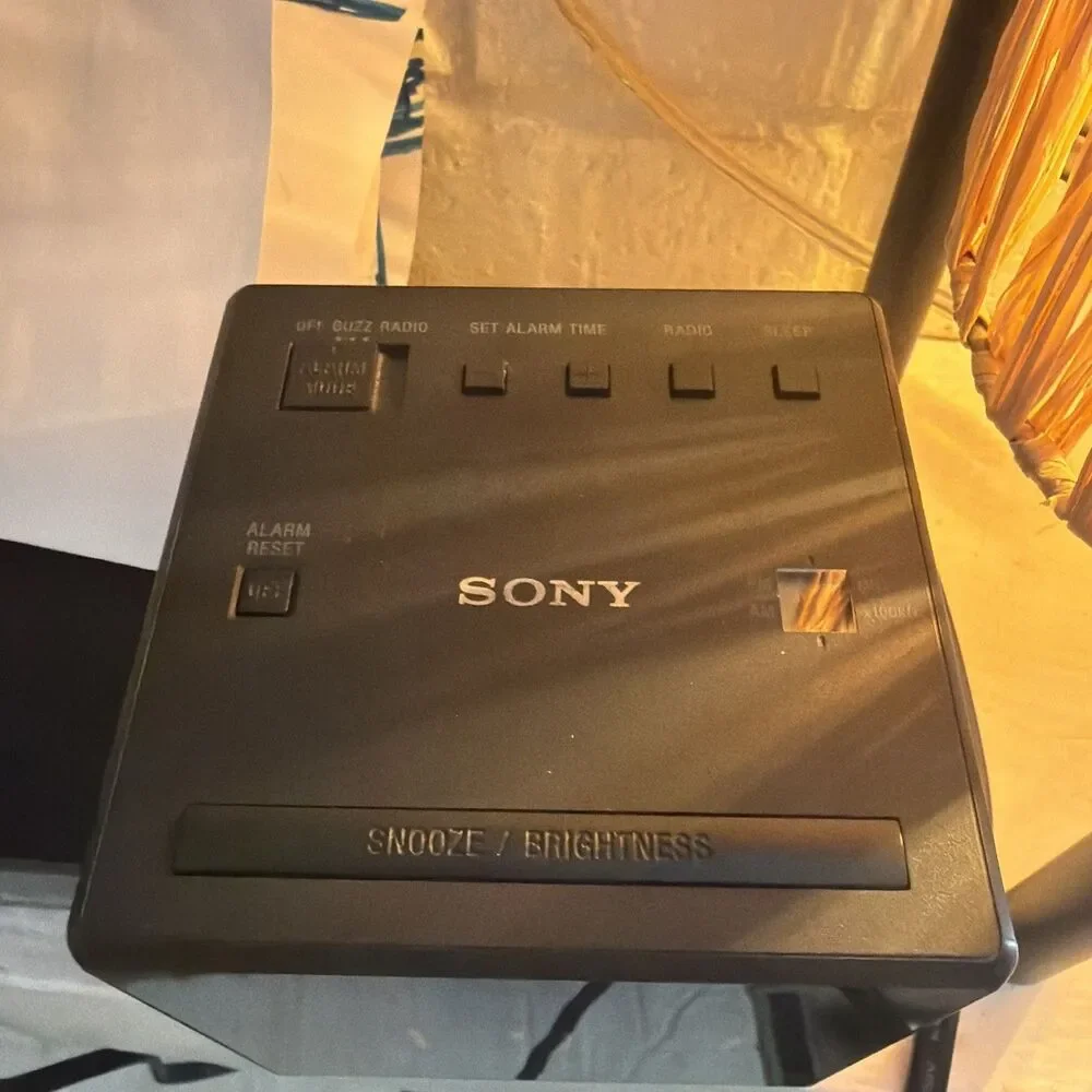 Genuine SONY ICF-C1T Desktop Alarm Clock AM FM Radio Black Free Shipping!